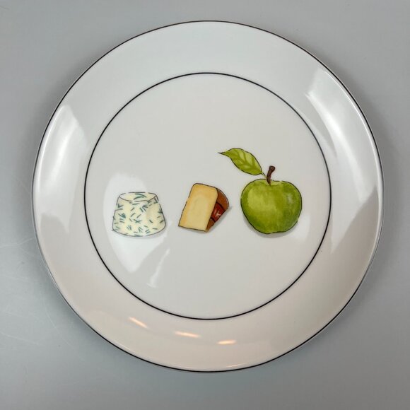 Crate & Barrel Dessert Appetizer Cheese Plates 6 1/2" Set of 6 - Picture 8 of 11